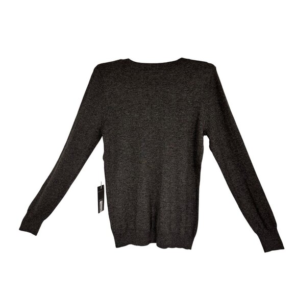 Worthington Womens V-Neck Sweater Size Small Gray Cotton Blend NWT Career Preppy - Picture 2 of 11